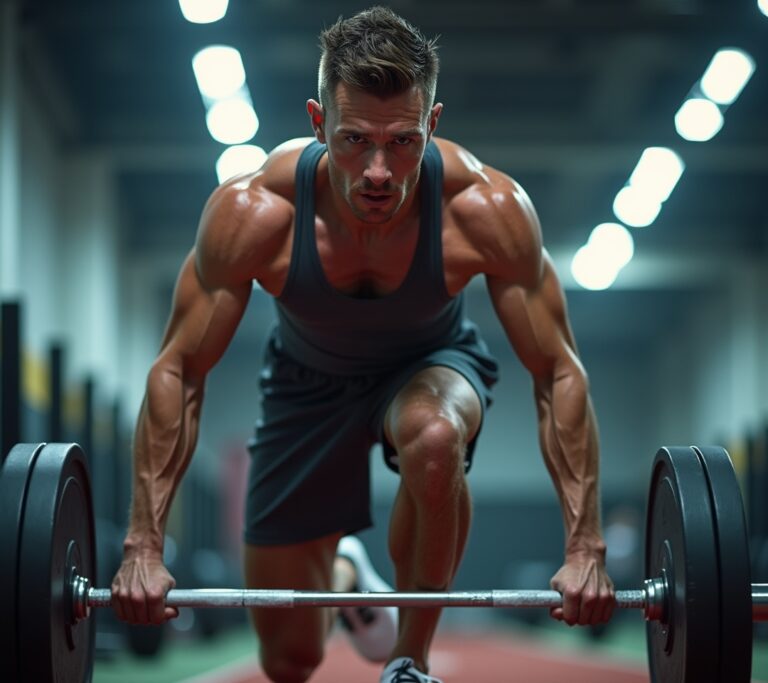 Professional deep in concentration during a controlled workout