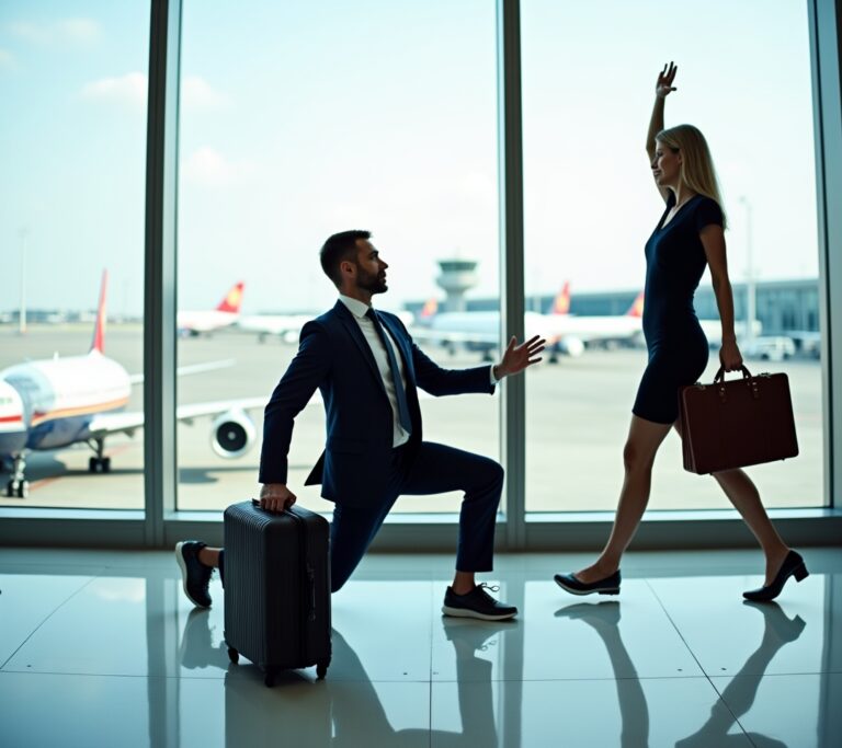 Executive training with resistance bands in a hotel room