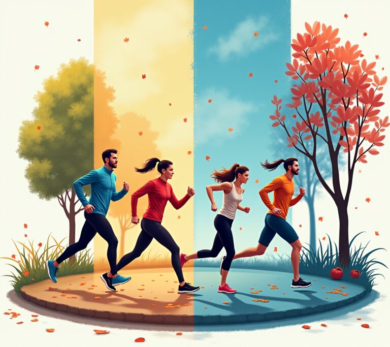 Year-long calendar with color-coded training phases